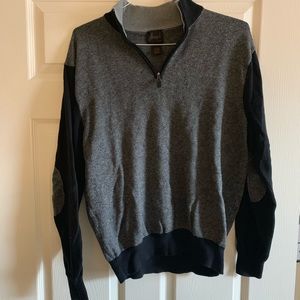 Joseph A Bank  black and gray quarter zip